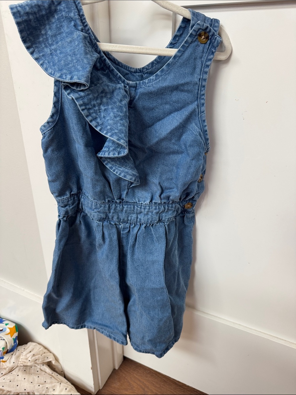Habitual Denim Blue Ruffle Romper